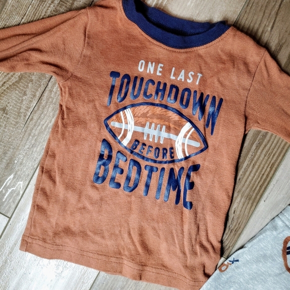 Carter's Baby Toddler Boy Size 18m 2pc Pajama Set Football Graphics EUC - Picture 6 of 14